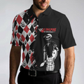 Bowling Red Black White Skull Pattern Short Sleeve Polo Shirt Argyle Pattern Polo Shirt Best Bowling Shirt For Men - 5