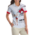 Golf Canada Flag Pin Up Girl Short Sleeve Women Polo Shirt Canadian Golf Shirt For Ladies - 5