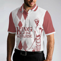 King Of The Golf Course Golf Polo Shirt Red Argyle Pattern Skeleton Golfer Polo Shirt Best Golf Shirt For Men - 4