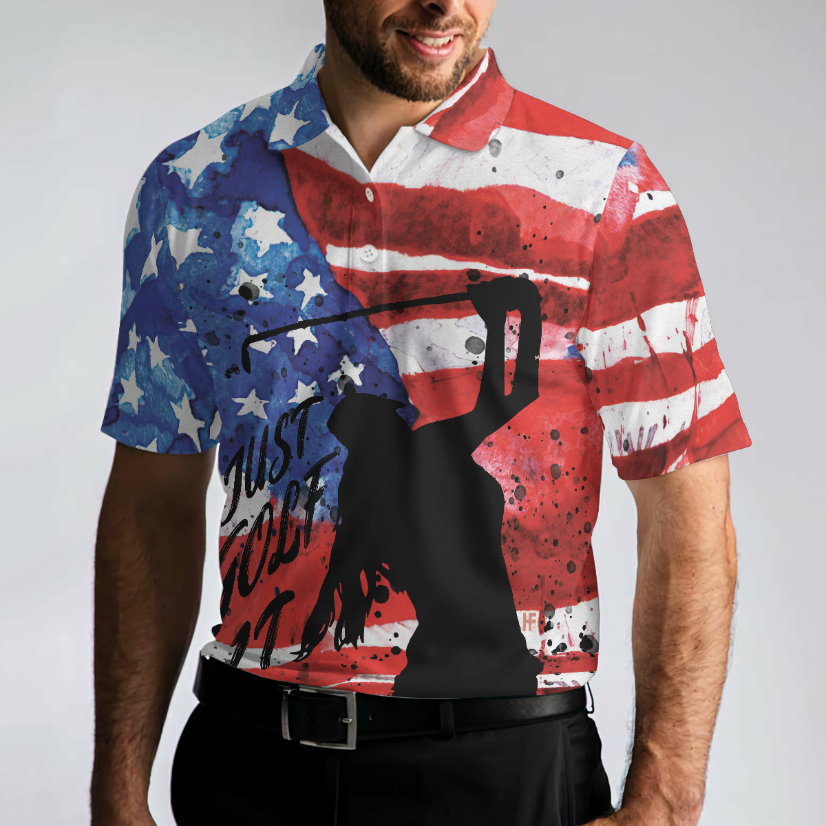 American Golfer Just Golf It V2 Short Sleeve Golf Polo Shirt Polo Shirts For Men And Women - 5