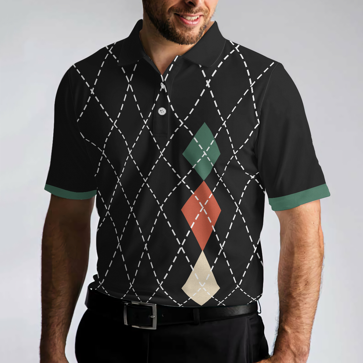 Best Dad By Par Polo Shirt Best Argyle Pattern Golf Shirt For Male Golf Gift Idea For Dad On Fathers Day - 4