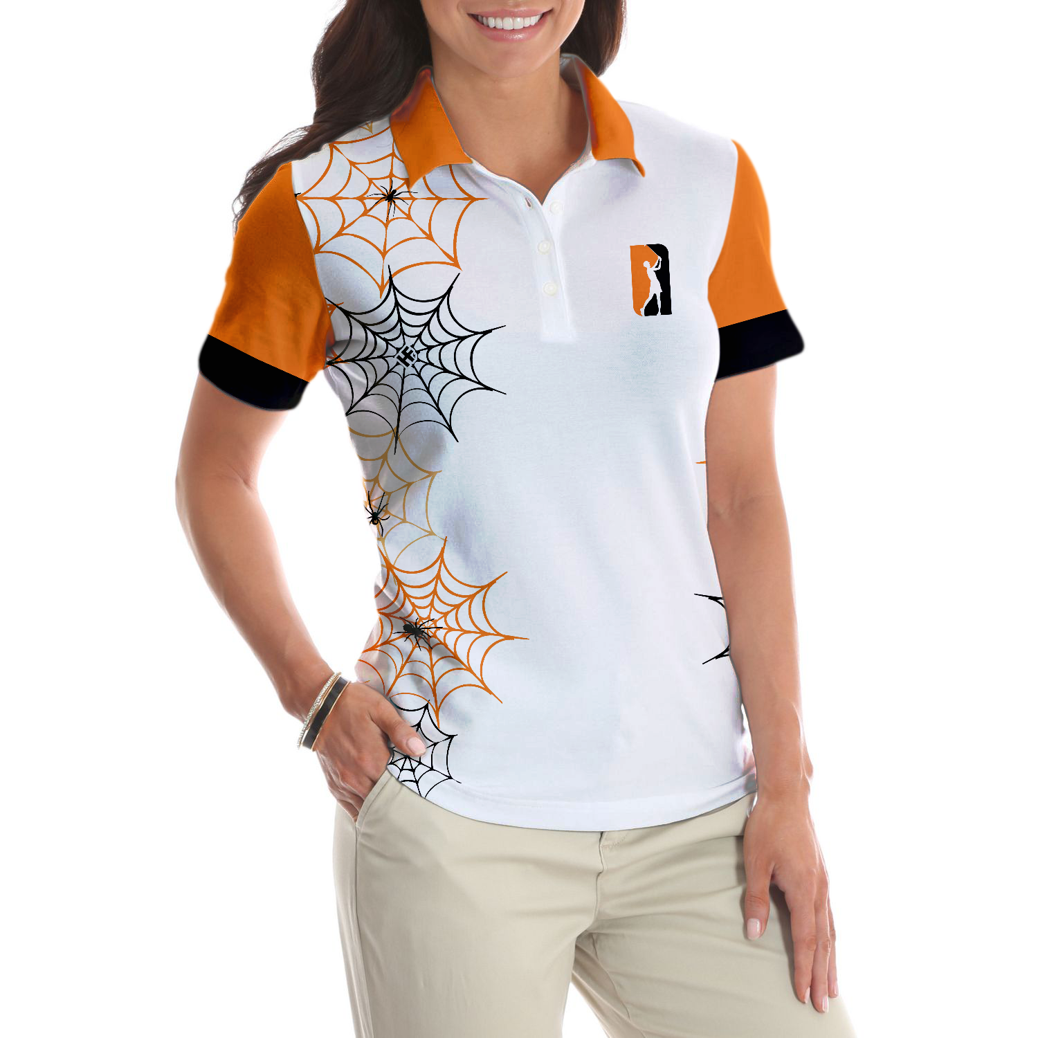 Just A Girl Who Loves Golf Not A Witch Golf Short Sleeve Women Polo Shirt Halloween Gift For Female Golfers - 4