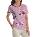 Watercolor Flowers And Golf Short Sleeve Women Polo Shirt - 4