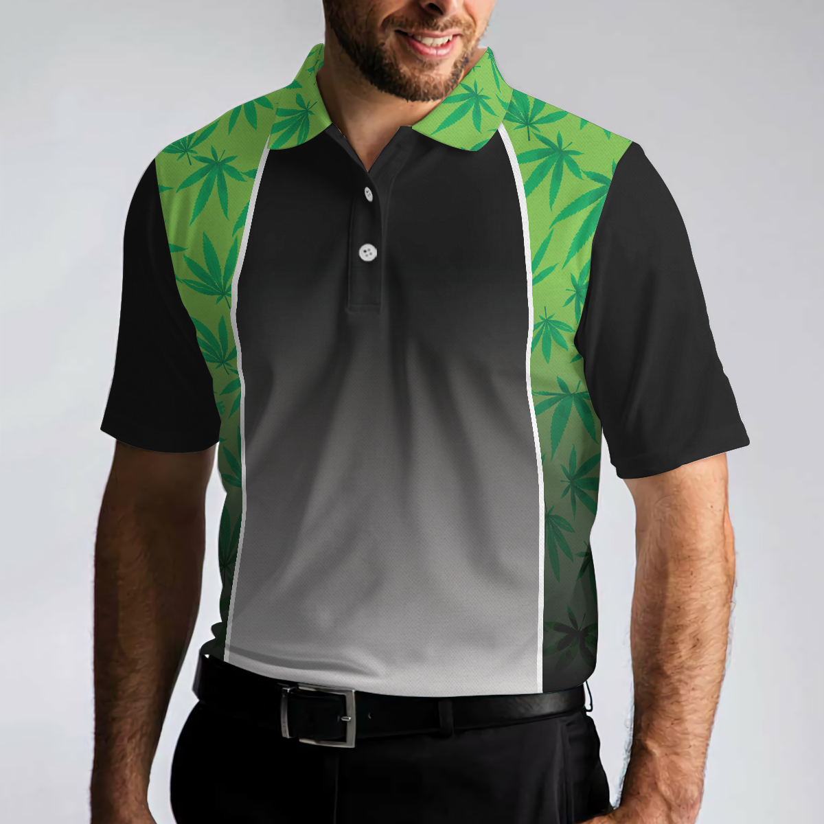 High Maintenance Weed Polo Shirt Green Weed Polo Shirt For Men Black Tie Dye Weed Pattern Shirt Design - 4