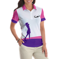 Swing Swear Look For Ball Repeat Golf Short Sleeve Women Polo Shirt White And Pink Golf Shirt For Ladies Unique Female Golf Gift - 4