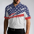 Golf Texture Short Sleeve USA Golf Polo Shirt American Flag Polo Shirt Patriotic Golf Shirt For Men - 5