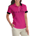 Heartbeat Golf Lady Pink Golf Short Sleeve Women Polo Shirt Best Golf Gift For Women - 4