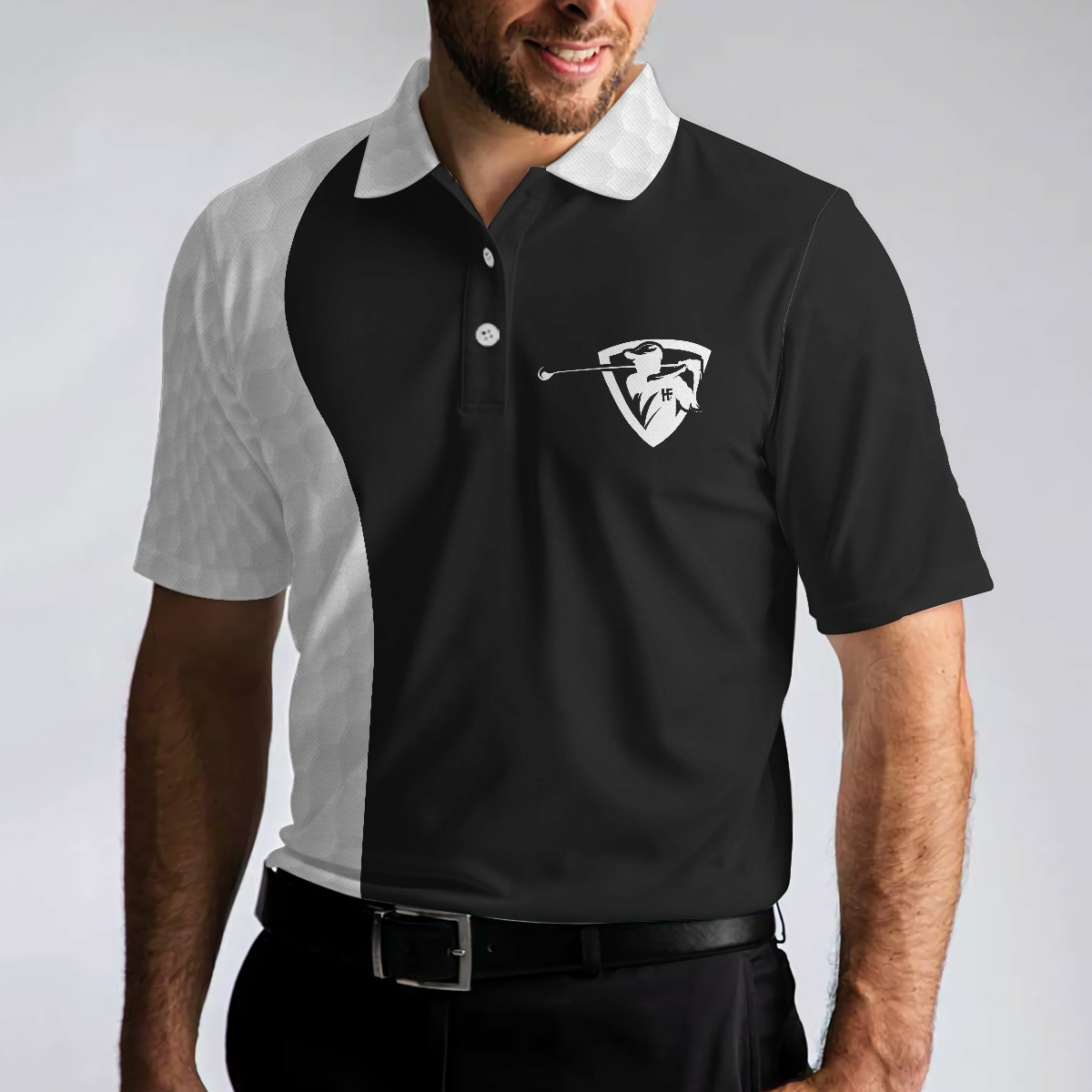 Golf I Play Like An Old Man Polo Shirt Black And White Golf Sayings Shirt Design Basic Golf Shirt For Golfers - 5