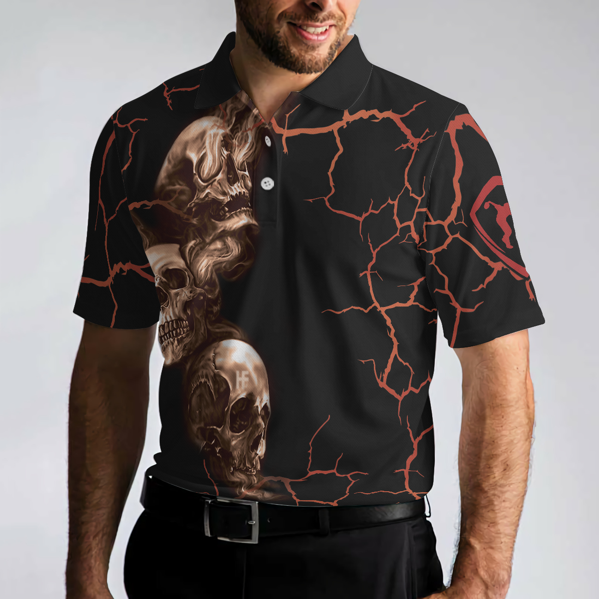 Bowl Curse Polo Shirt Skull Bowling Polo Shirt Design For Bowlers Spooky Halloween Bowling Gift Idea - 5