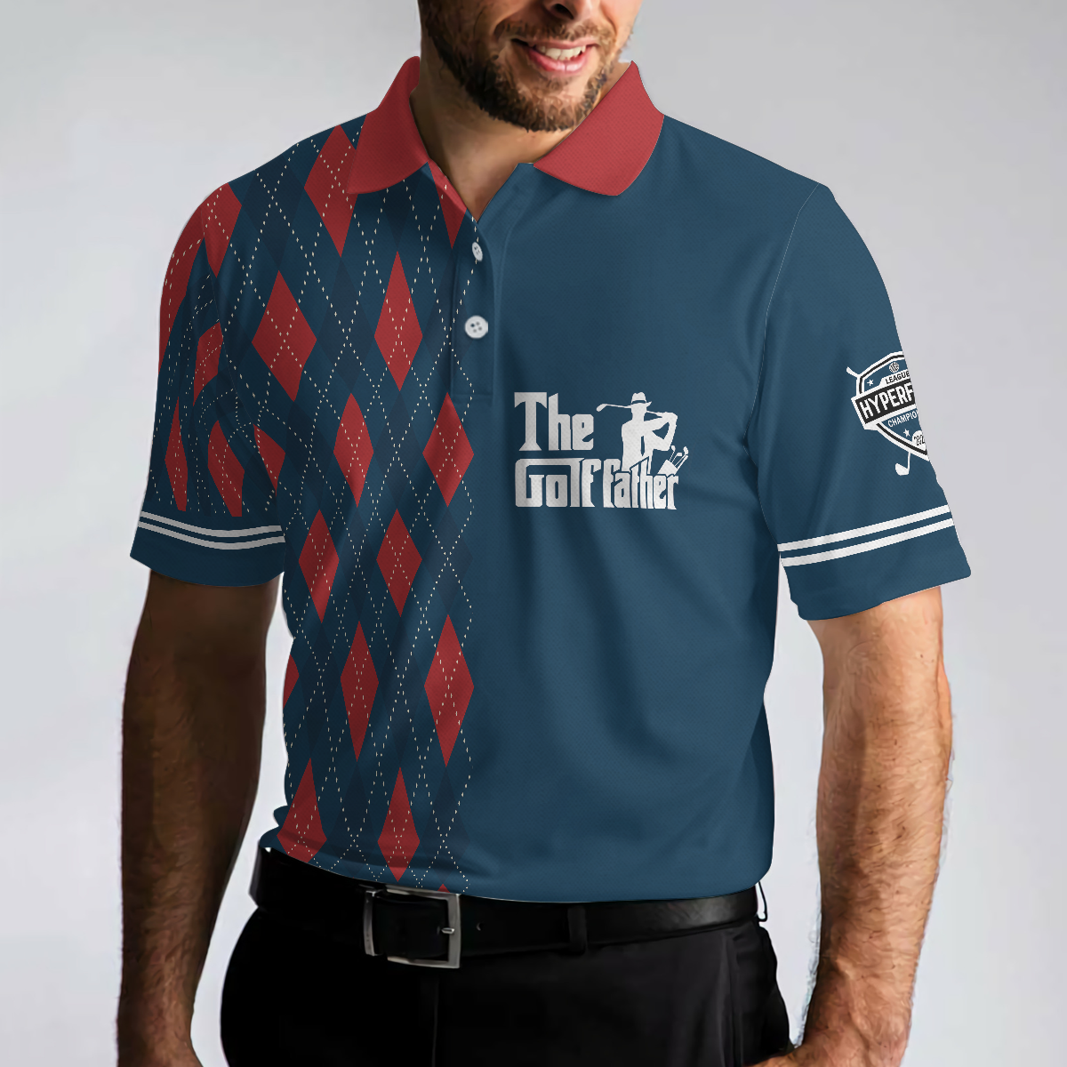 Best Papa By Par Argyle Pattern Custom Polo Shirt Personalized Polo Shirt Best Golf Shirt For Men - 4