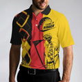 Golf I Like It Rough German Flag Polo Shirt Argyle Pattern Skeleton Golfing Polo Shirt Funny Golf Shirt For Men - 4