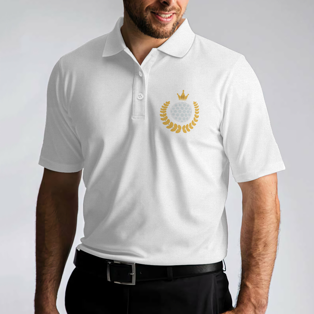 Golf Swing Life Cycle White Golf Polo Shirt Best Golf Shirt For Men - 4