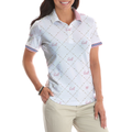 Golf In Pink With Simple Golf Clubs Pattern Short Sleeve Women Polo Shirt Classic Golf Shirt For Ladies - 4