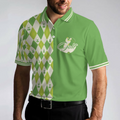 Im Not Swearing Im Using My Golf Words Polo Shirt Green Argyle Pattern Golf Shirt For Male Golfers - 5