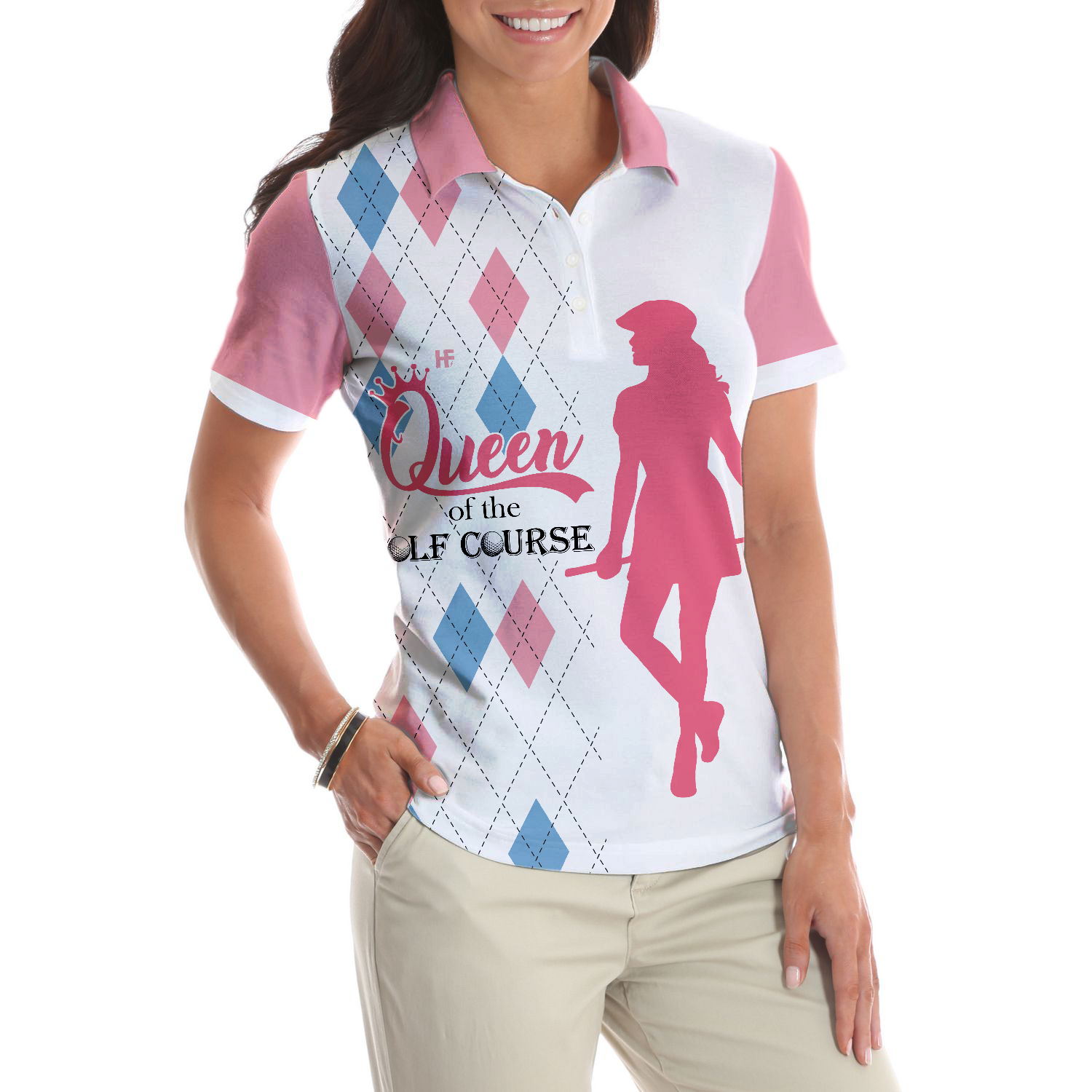 Queen Of The Golf Course Short Sleeve Women Polo Shirt - 4