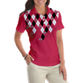 Tennis Shirt With Argyle Pattern Short Sleeve Women Polo Shirt - 5