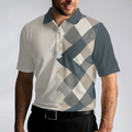 Vintage Pastel Argyle Pattern Polo Shirt For Men - 4