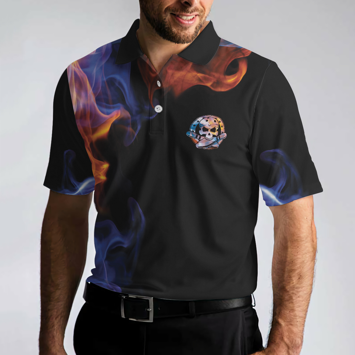 There Is No Crying In Bowling Just Lots Of Swearing Bowling Polo Shirt Cool Flame Pattern Bowling Shirt Design - 5