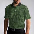 Green Camouflage Fisherman Silhouette Custom Polo Shirt - 5