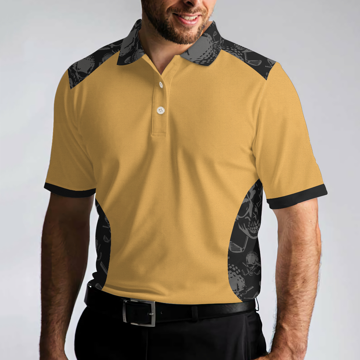 Grip It Rip It Sip It Golf Polo Shirt Skull Pattern Shirt For Halloween Scary Gift Idea For Golfers - 5