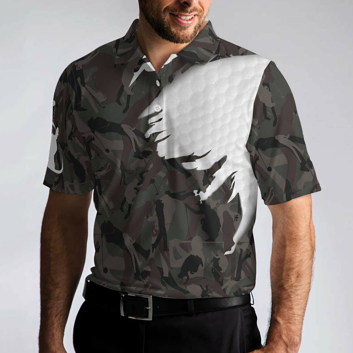 Time Spent On Golf Course Polo Shirt Camouflage Golf Shirt With Sayings Best Golf Shirt For Men - 5