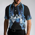 Too Much Head Said No One Ever Bowling Polo Shirt Blue Flame Pattern Tenpin Bowling Shirt For Bowling Lovers - 4