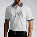 Heartbeat Golfer White And Navy Golf Polo Shirt For Men Best Gift For Golfers - 4