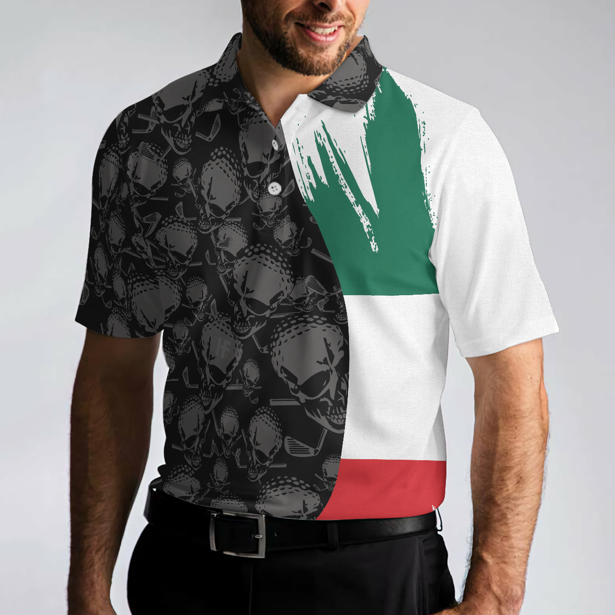 Tacos  Golf Thats Why I Am Here Polo Shirt Skull Pattern Golfing Shirt Design Tacos Golf Shirt - 4