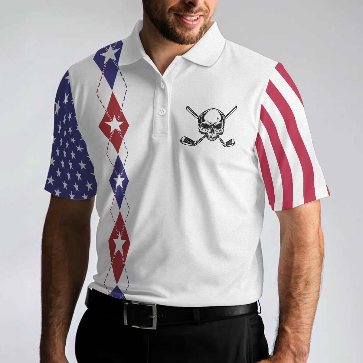 Too Old To Work Too Young To Die But Perfect For Golfing Polo Shirt American Flag Golfing Shirt With Sayings - 5