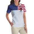 Premium American Golfer Female Version Short Sleeve Women Polo Shirt American Flag Golf Shirt For Ladies Cool Female Golf Gift - 5