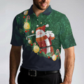 Christmas Golf Polo Shirts- Mens Golf Polo Shirts Short Sleeve- Santa Playing Golf Pattern Shirt- Christmas Shirt Idea Gift For Men - 4