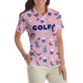 Golf Girl Summer Pattern Short Sleeve Women Polo Shirt Pink Golf Shirt For Ladies Unique Female Golf Gift - 4