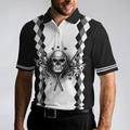 Grandpa Is My Name Golf Is My Game Golf Polo Shirt Black And White Argyle Pattern Golf Shirt For Men - 5