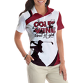 Golf And Wine Kind Of Girl Golf Short Sleeve Polo Shirt White And Red Golf Women Polo Shirt Golf Shirt For Wine Lovers - 5