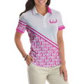 Golf Spirit In Pink Golf Short Sleeve Women Polo Shirt White And Pink Golf Shirt For Ladies Unique Female Golf Gift - 5