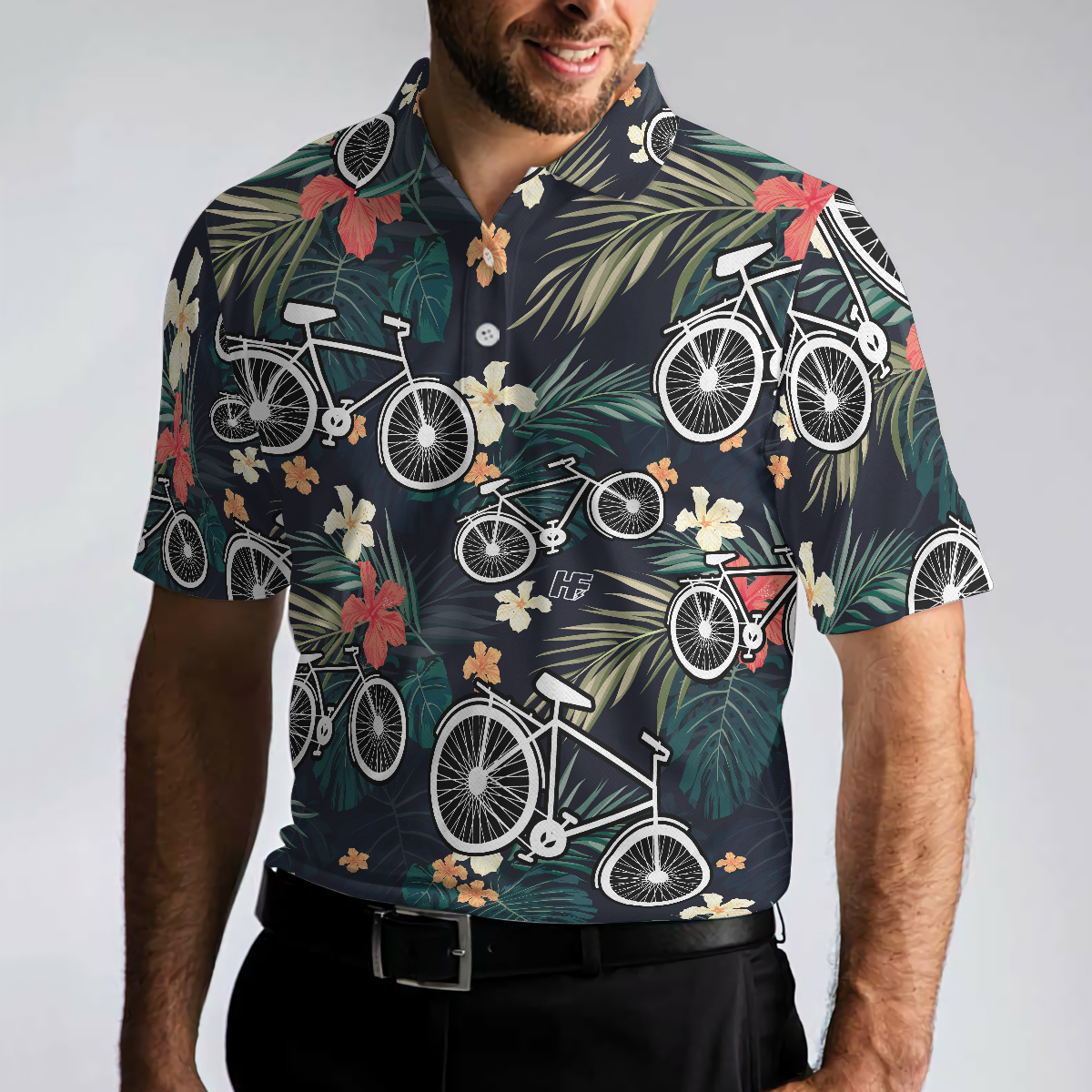 Tropical Bike Polo Shirt Tropical Cycling Themed Shirt For Bike Lovers Funny Cycling Shirt Design - 4