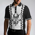 Just Golf It Skull Short Sleeve Golf Polo Shirt Black And White Golf Shirt For Men - 4