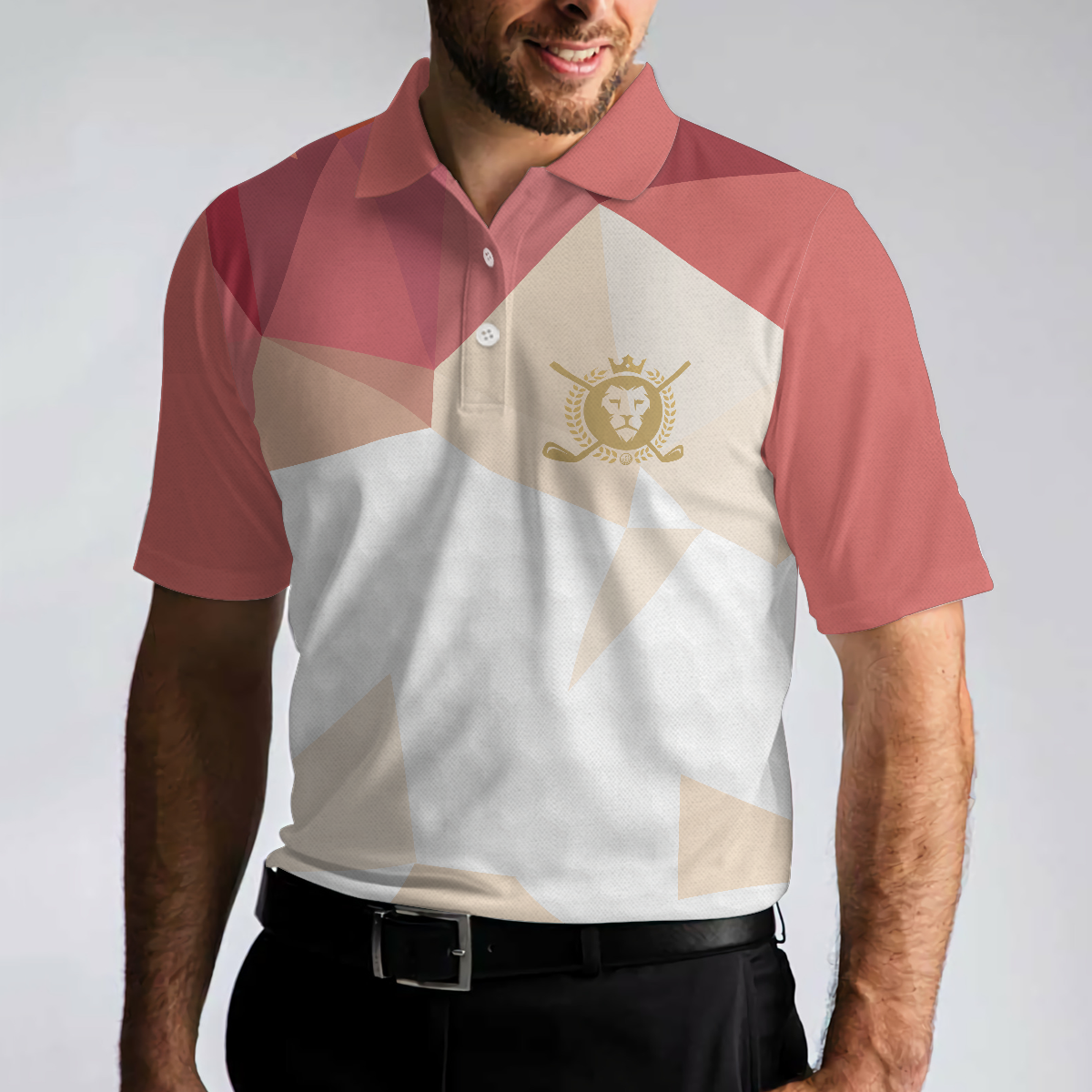 Rip It Sip It Grip It Golfer Golf Polo Shirt White And Pink Golfing Shirt For Male Players Simple Golf Shirt Design - 4