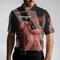 Digital Golf Style Polo Shirt Short Sleeve Black And Red Golfer Golf Shirt For Men - 5