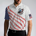 Golf American Flag Golf Club Skull Golf Polo Shirt Ripped American Flag Polo Shirt Patriotic Golf Shirt For Men - 5