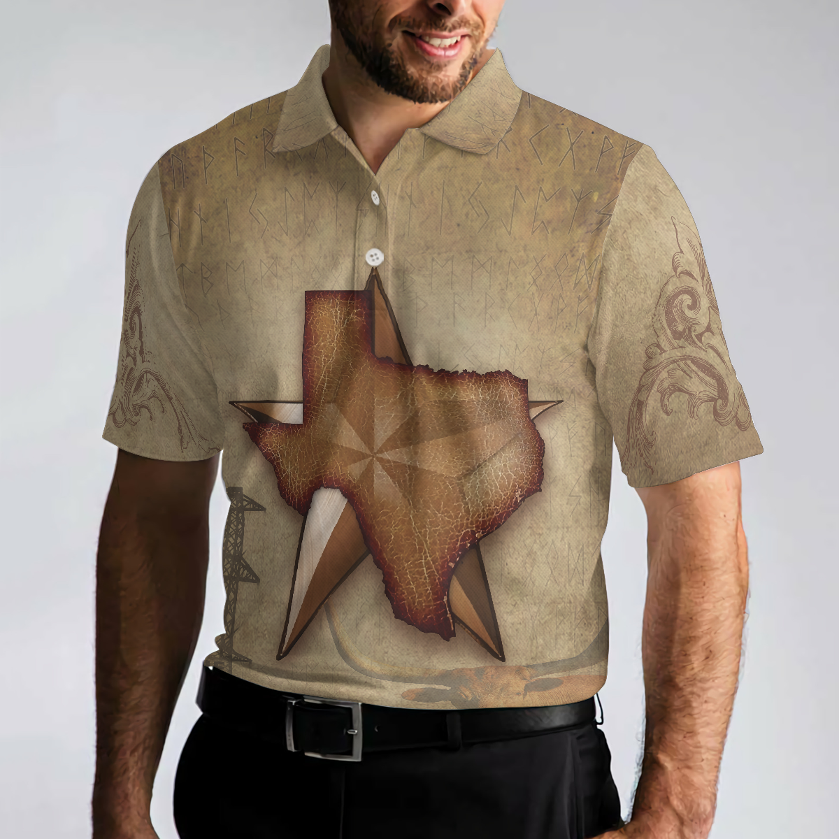 Texas The Lone Star State Polo Shirt Texas State Map Longhorn Polo Shirt Texas Proud Shirt For Men - 5