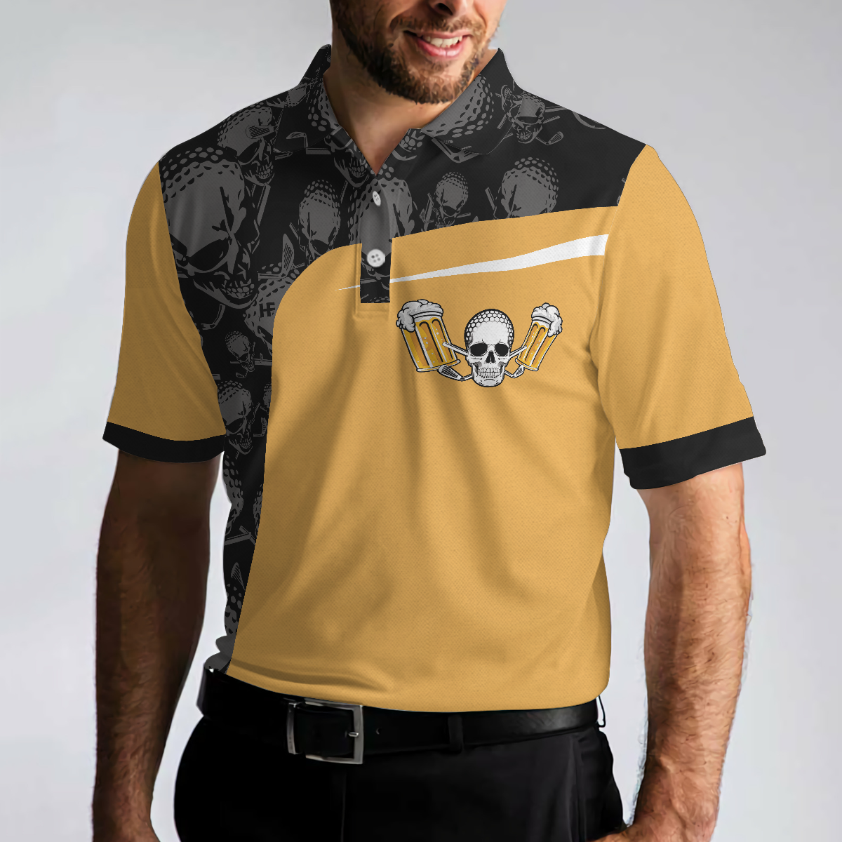 Golf  Beer Make Me Happy Polo Shirt Funny Drinking Golf Polo Shirt For Men Best Beer Golf Polo Shirt - 5