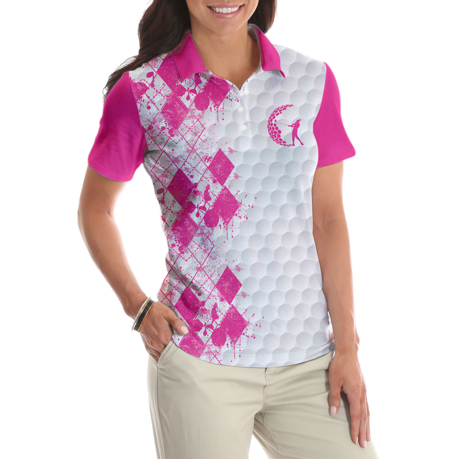 I Dont Always Play Golf Women Short Sleeve Polo Shirt Pinky Golfing Shirt Female Golfer Womens Golf Shirt - 5