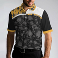 All You Need Is Beer  Golf Polo Shirt Black And Yellow Argyle Pattern Golf Shirt For Men Skull Golf Shirt - 5