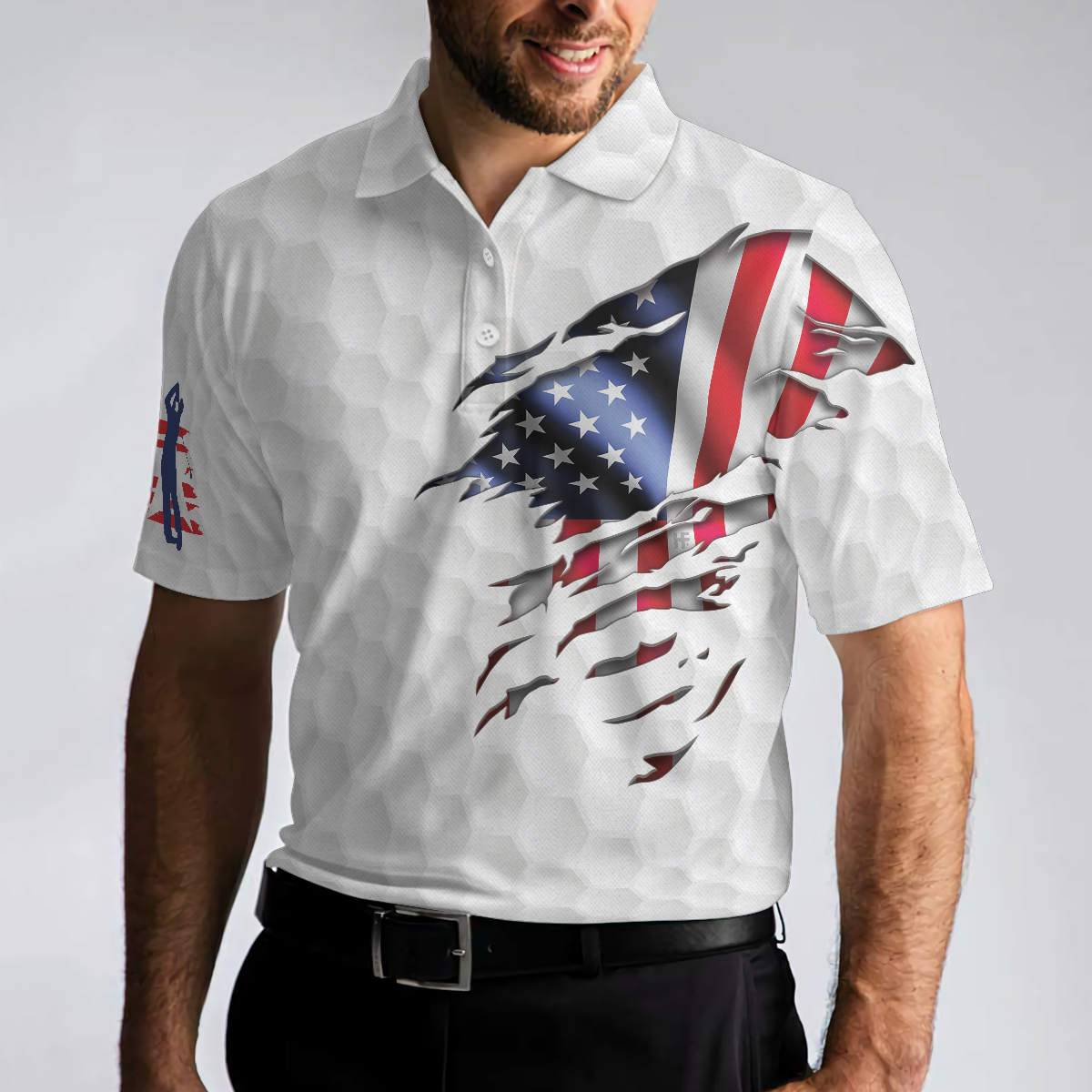 Yes I Do Have A Retirement Plan Golf Polo Shirt Golf Pattern Ripped American Flag Polo Shirt Best Golf Shirt For Men - 5