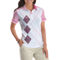 Golfing Forever Housework Whenever Leopard Argyle Style Golf Short Sleeve Women Polo Shirt Unique Female Golf Gift - 4