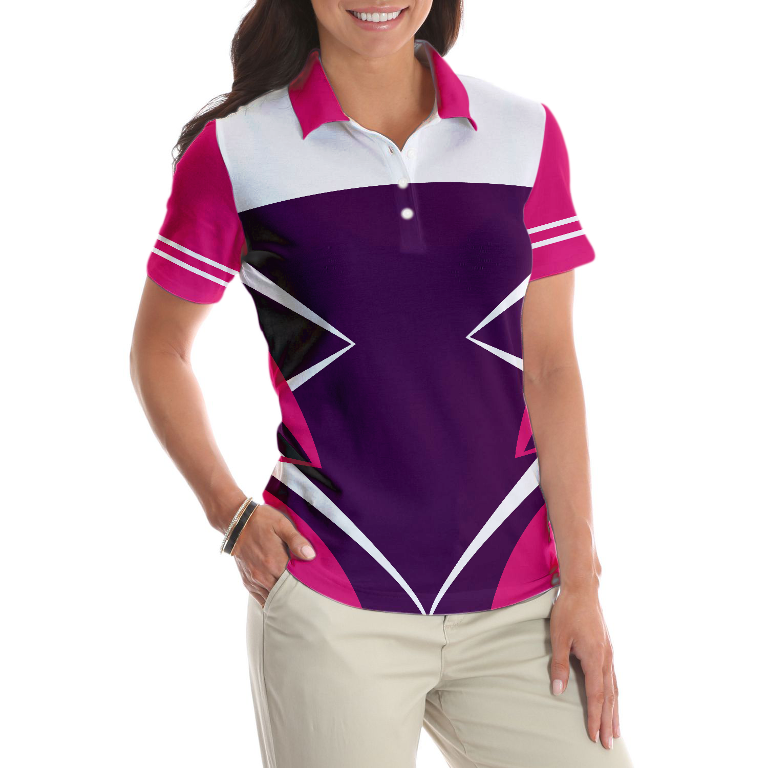 A Bad Day Of Golf Always Beats A Good Day Of Work Pink Short Sleeve Women Polo Shirt Golf Shirt For Ladies Cool Female Golf Gift - 5