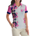 Ich Wei Dass Ich Wie Ein Mdchen Spiele Short Sleeve Women Polo Shirt White And Pink German Golf Shirt For Ladies - 4