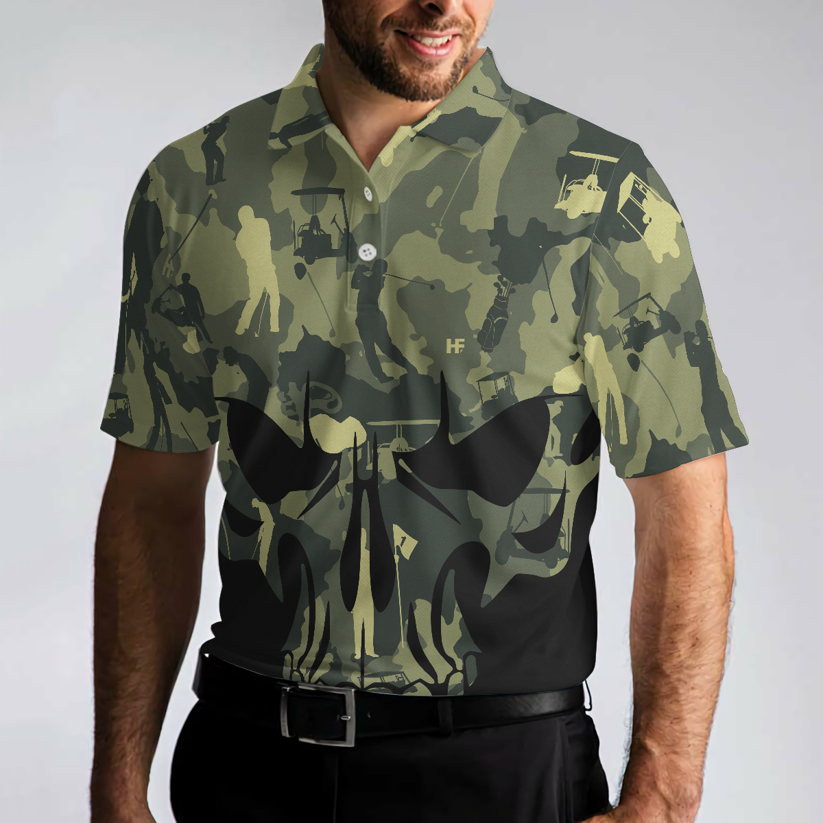 Make Par Not War Polo Shirt Camouflage Pattern Golf Shirt For Veterans Golf Gift Idea For Military Dad - 5