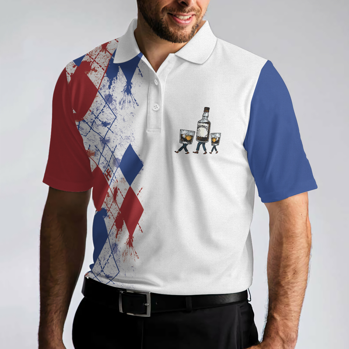 Golf If Im Drunk Polo Shirt Argyle Pattern Drinking Golf Polo Shirt For Men Funny Golf Shirt With Sayings - 4